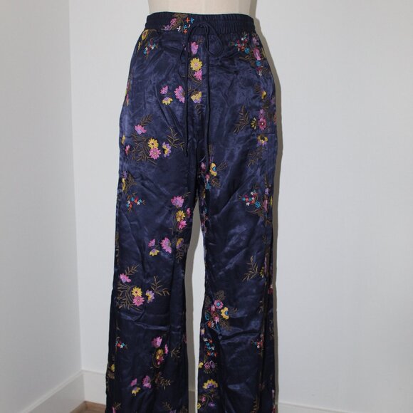 NWT Johnny Was Biya JWLA Misty Easy Pant Embroidery Wide Leg Drawstring Pants - Picture 3 of 9